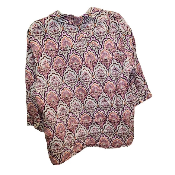 Chico's no iron 100% Linen Button down print shirt sz 3/XL - Picture 2 of 7